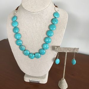 Stella & Dot Demi Necklace Turquoise Drop Earrings